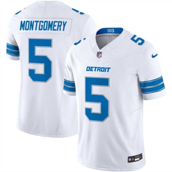 Men & Women & Youth Detroit Lions #5 David Montgomery White 2024 F.U.S.E. Vapor Limited Stitched Jersey